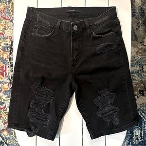 Flying Monkey, Buckle, Bermuda Short, Black, Size 27, Distressed, Mid Rise